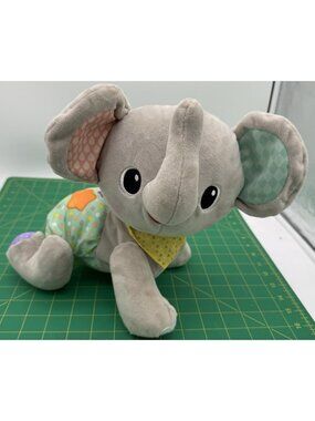 VTech Explore and Crawl Gray Elephant Plush Tested Working!
